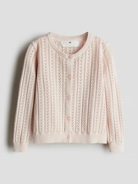 Pointelle-Knit Cotton Cardigan